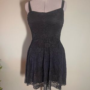 Free people short a line lace black dress